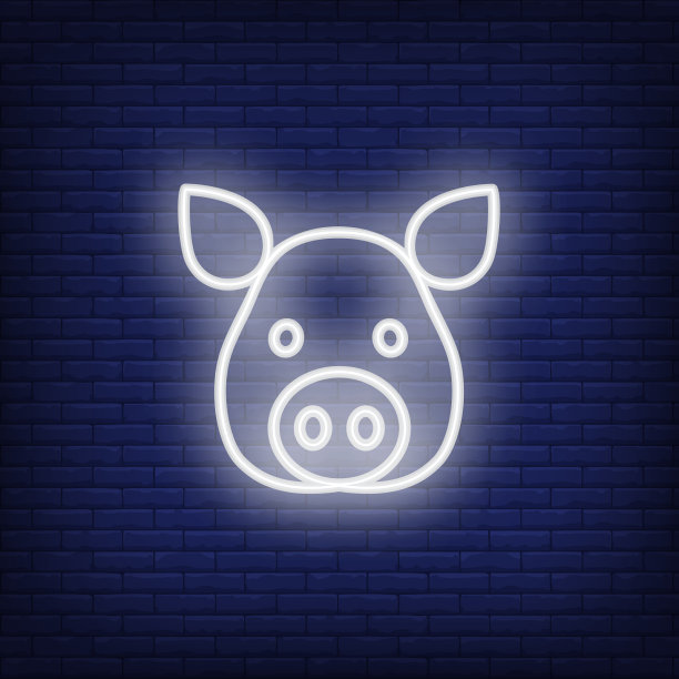 霓虹灯猪头图片下载