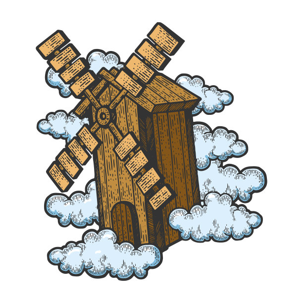 飞行风车草图图片下载