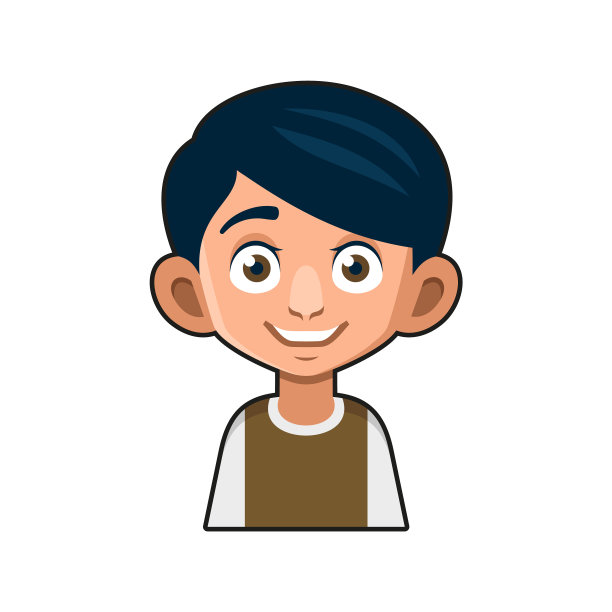 可爱的年轻人头像人物卡通风格图片下载