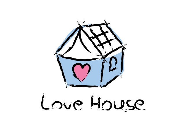 爱的房子图标与心的形状图片下载