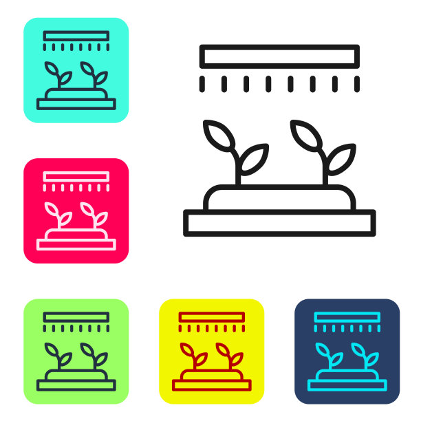 黑线自动喷灌喷头图标图片下载