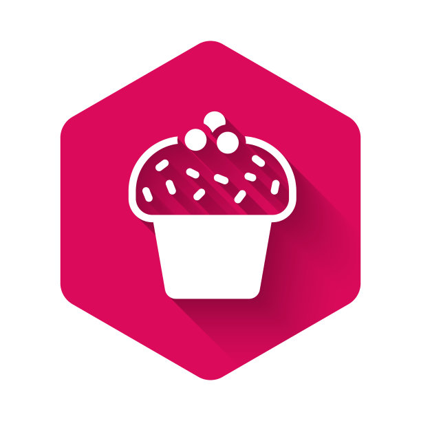 白色蛋糕图标孤立与长影子图片下载