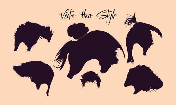 男子发型剪影艺术设计图片下载