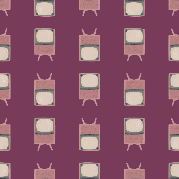 卡通风格的粉色电视装饰品图片下载