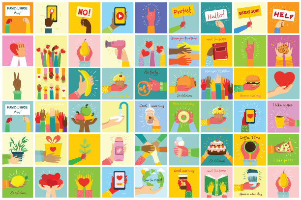 手绘的手holddifferent图片下载