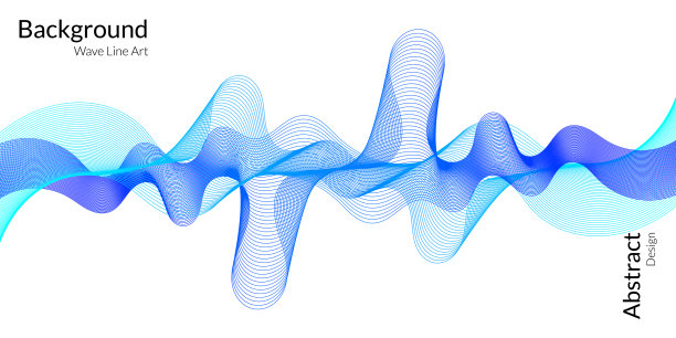 现代抽象背景与波浪线图片下载