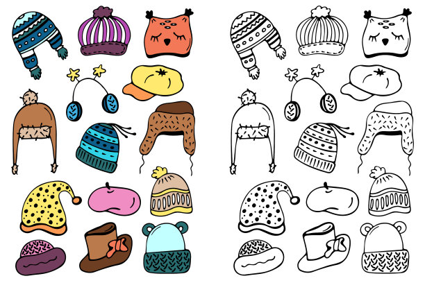 给冬天的帽子上色是一个范例图片下载