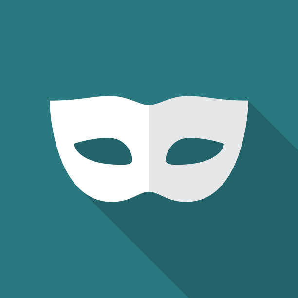 嘉年华面具与长影子图标图片下载