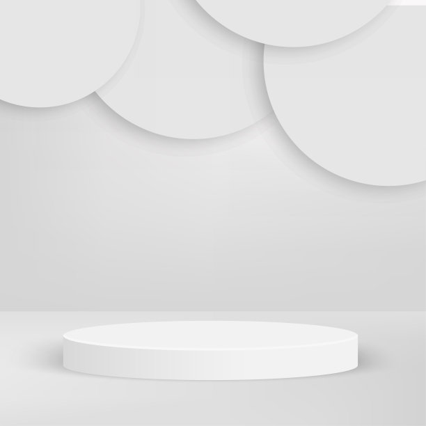 抽象的背景与白色几何三维平台。矢量图图片下载