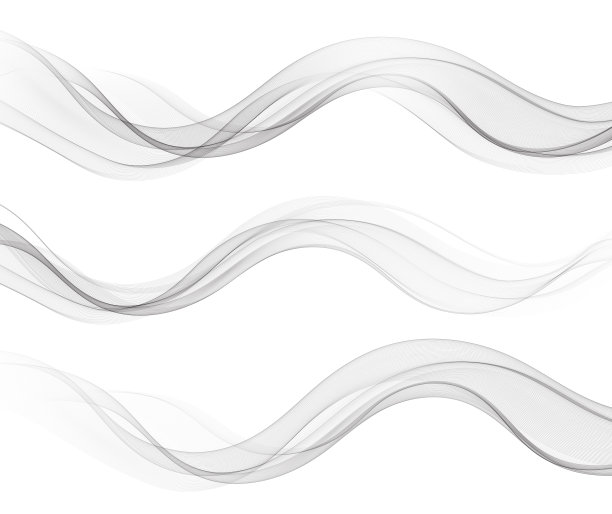 在白色背景上孤立的向量抽象流动波线。设计元素为技术、科学、现代理念。图片下载