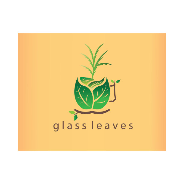 杯叶标志饮品设计的自然背景图片下载