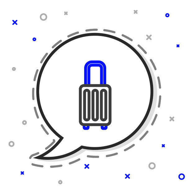 线旅行箱旅行图标孤立在白色图片下载