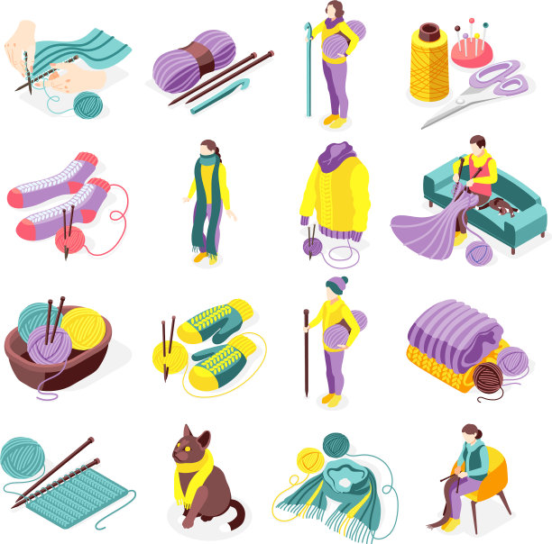 编织等距图标集图片下载