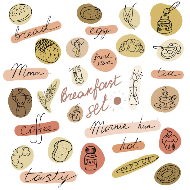 食物图标的向量集图片下载