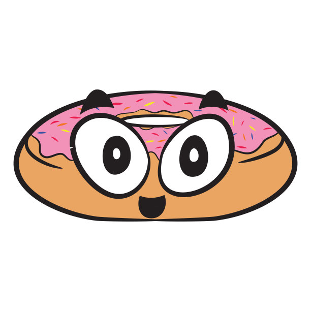 可爱可口的甜点派冰淇淋蛋卷甜甜圈煎饼华夫饼配枫糖浆，糖屑和黄油。食物的脸图片下载