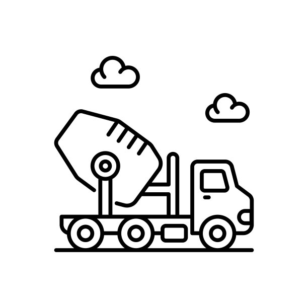 水泥搅拌机矢量图标风格的插图。EPS 10个文件图片下载