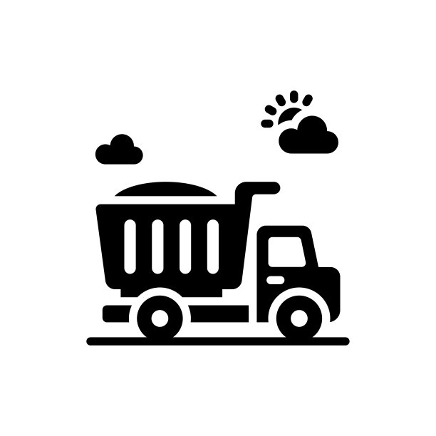 工业卡车矢量固体图标风格插图。EPS 10个文件图片下载