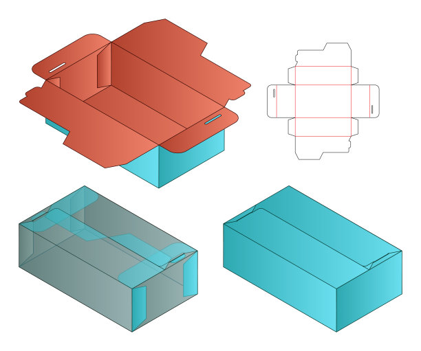 包装盒模切模板设计。三维模型图片下载