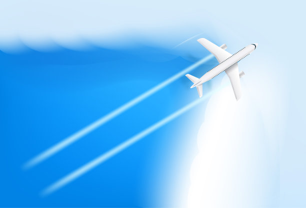 云中的现代飞机。假期矢量图图片下载