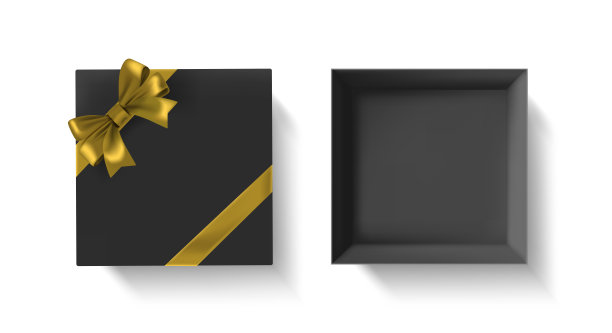 礼盒用缎带和蝴蝶结打开和关闭图片下载