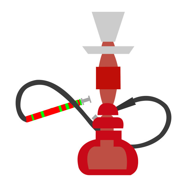 白色背景下的红色土耳其水烟图片下载