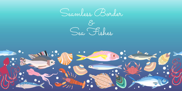 无缝边界与多样化的海洋生物图片下载