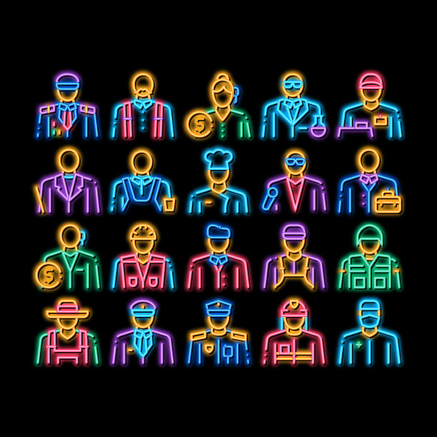 霓虹灯图标插图图片下载