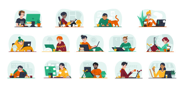 远程工作和自由职业的概念图片下载