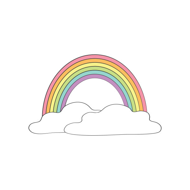 可爱的彩虹和云彩图片下载