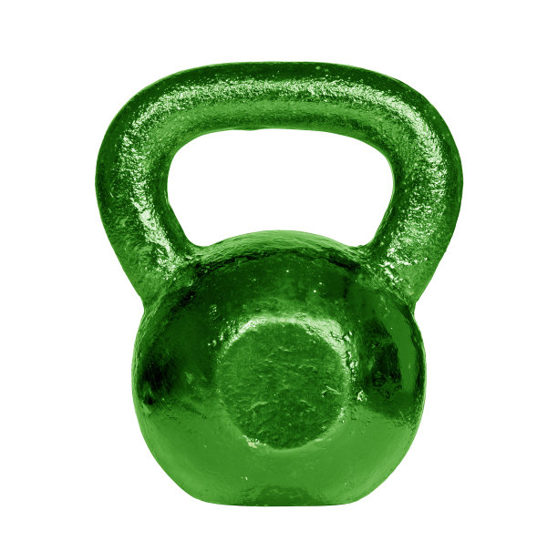 绿色壶铃孤立在白色背景上图片下载