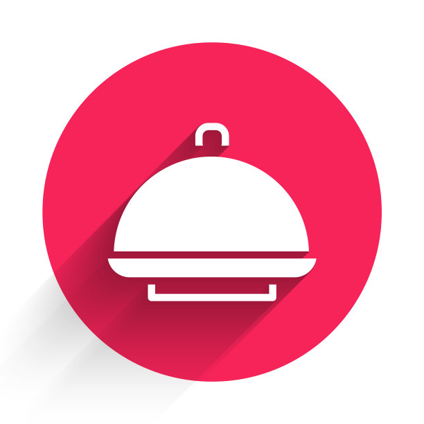 白色的托盘上覆盖着孤立的食物图标图片下载