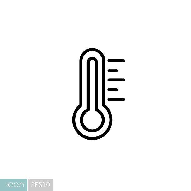 高温温度计矢量图标，天气符号图片下载