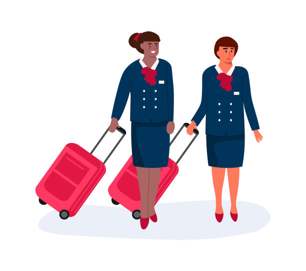 站着行李的空中小姐图片下载