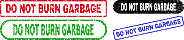 垃圾不烧矩形封条使用图片下载