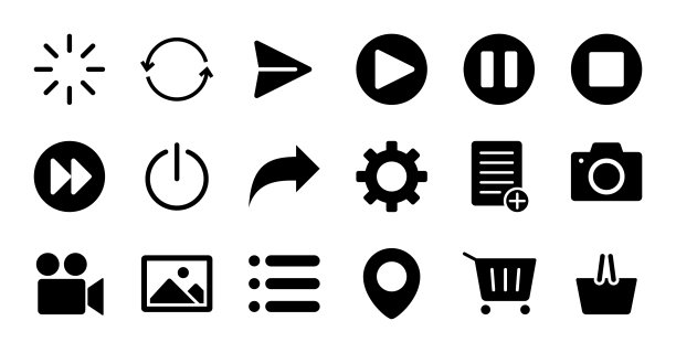 字形基本的UI图标集图片下载