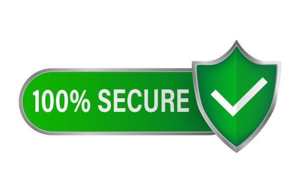 绿色100%安全保护图标图片下载