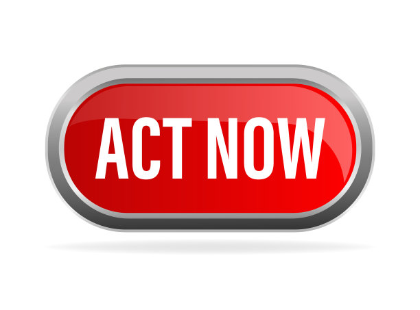 现在行动在红色背景上的3d样式点击图标图片下载