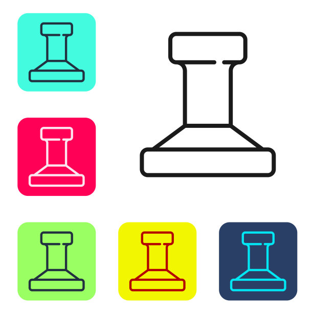 黑色线stamp图标孤立在白色背景上图片下载