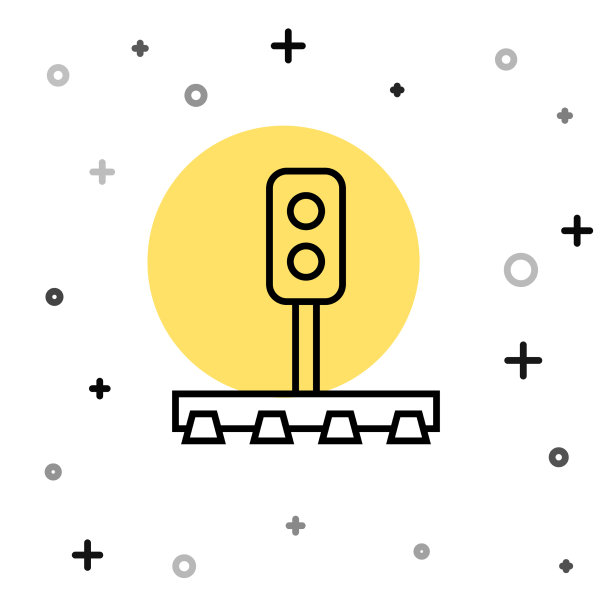 黑线列车红绿灯图标孤立开图片下载