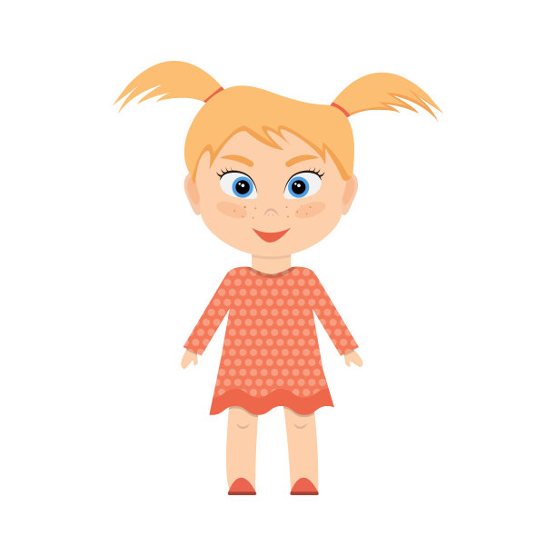 可爱的长着雀斑的红发小女孩图片下载