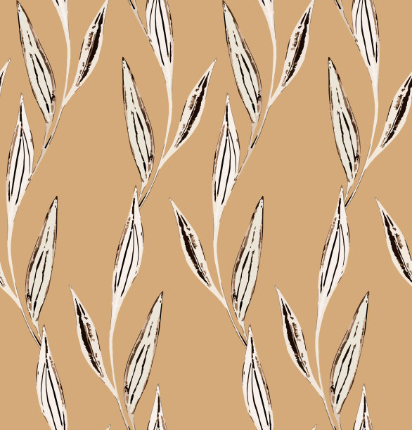 无缝叶纹，印花。图片下载