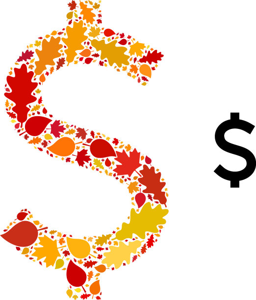美元秋季拼贴图标与秋天图片下载