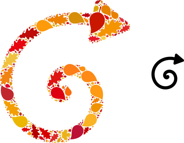 螺旋箭头秋天组成图标与秋天图片下载