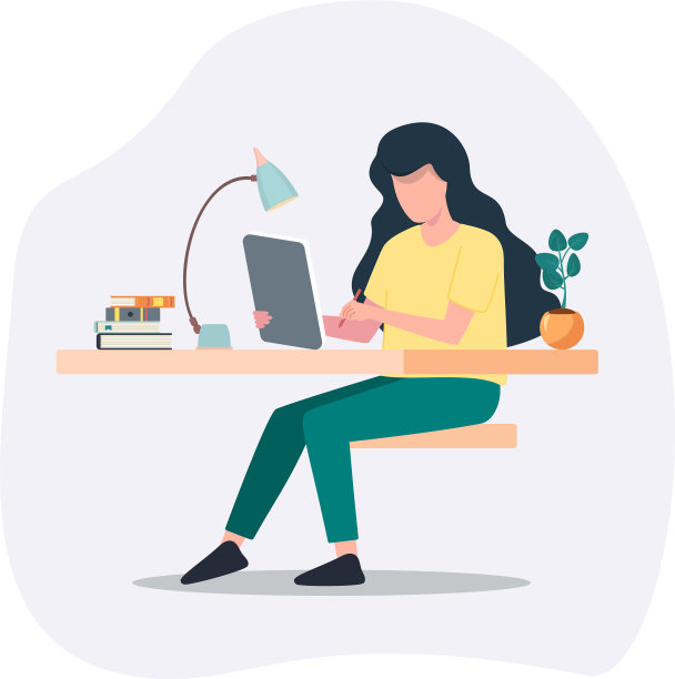 女人在桌子上写日记图片下载