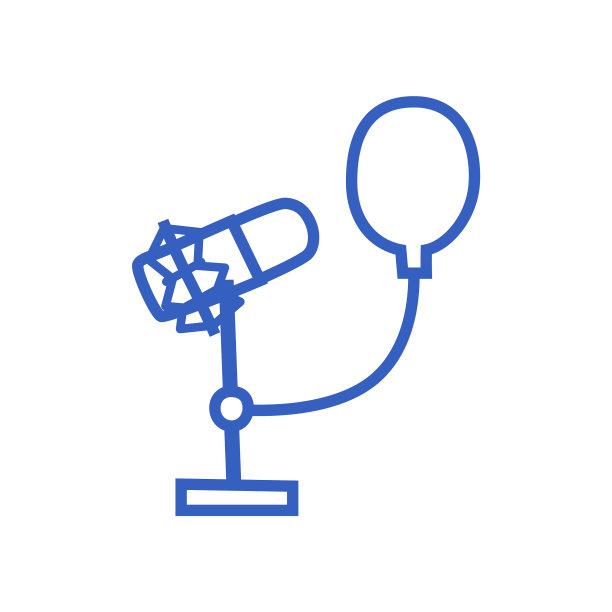 手绘风格的录音室麦克风图片下载