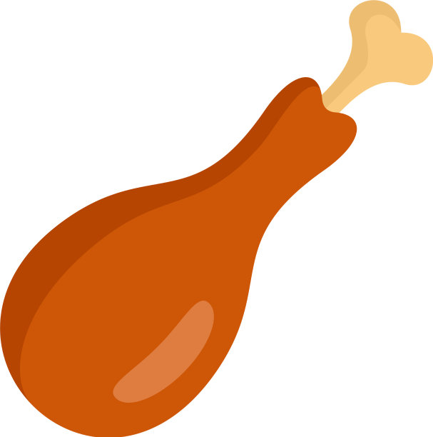 鸡腿图标在平坦的风格图片下载