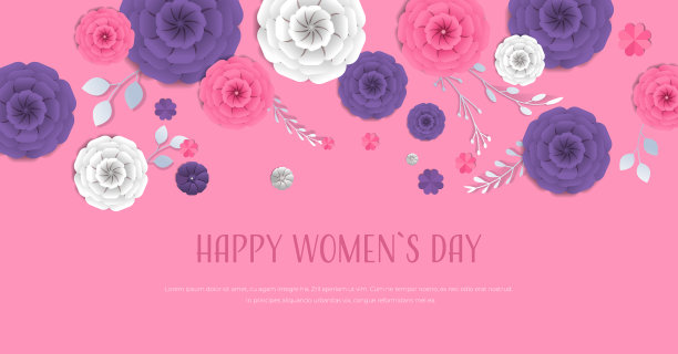 3月8日妇女节节日庆祝旗帜图片下载