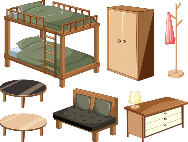 卧室家具上的物体都是白色的图片下载