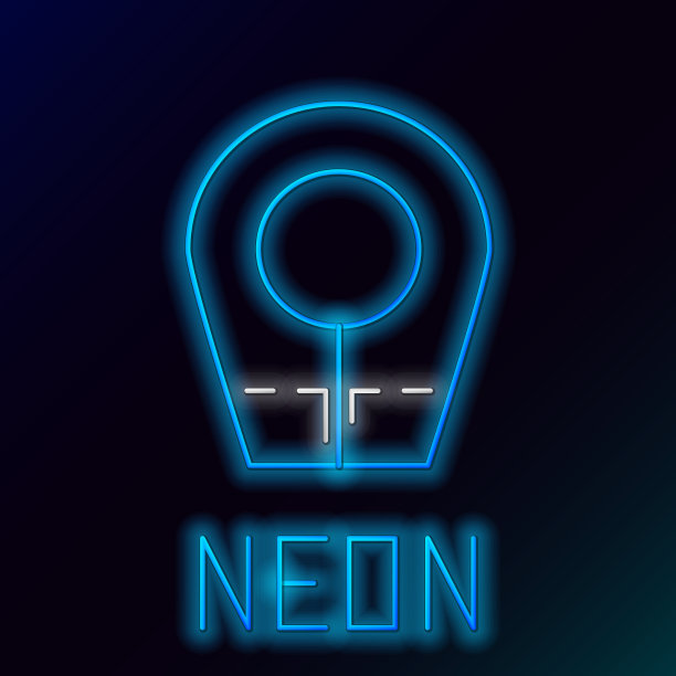 霓虹灯线潜水帽图标孤立图片下载