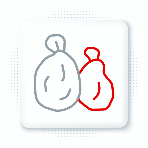 线垃圾袋图标孤立的白色背景图片下载